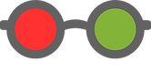 glasses with red and green lenses