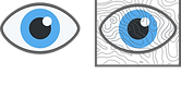 two eyes with one with a patch over it