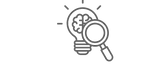 clip art of a brain, light bulb and magnifying lens